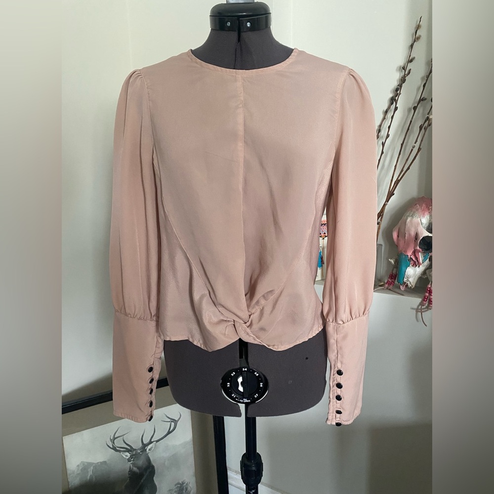 Katiek mauve pink blouse w/French cuffs, small